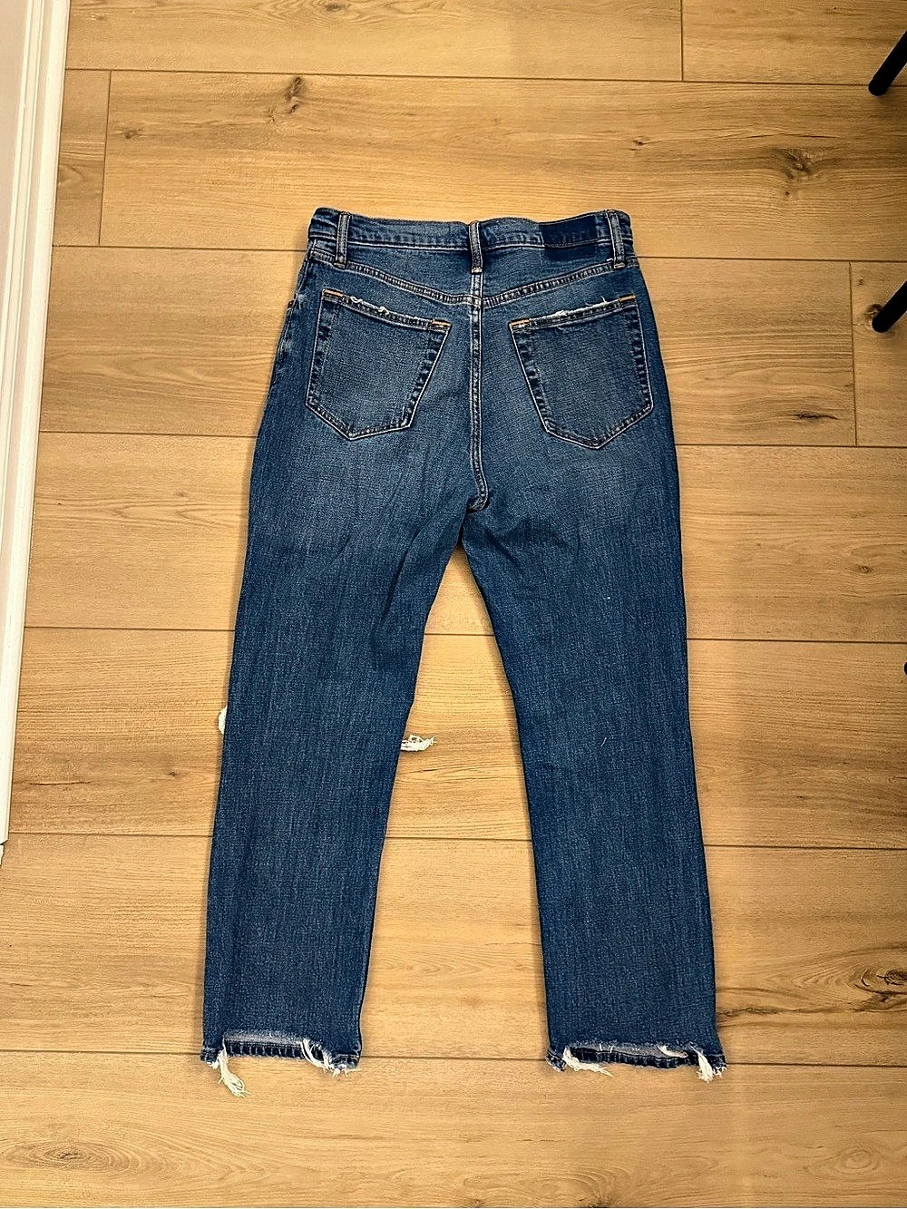 Abercrombie & Fitch The Ankle Straight Ultra High Rise Jeans Blue Waist 29